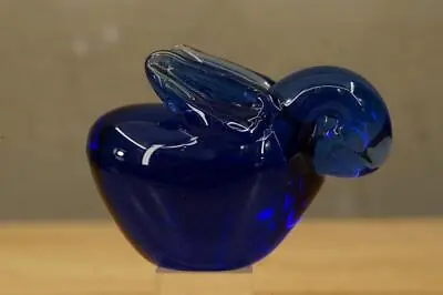 Buy Vintage Studio Art Glass Hand Crafted Cobalt Blue Bunny Rabbit Figurine • 17£
