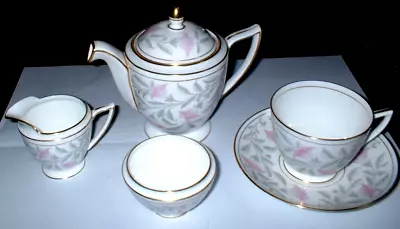 Buy Vintage Minton Petunia Teaset  For One 5 Piece Set Includes Teapot No Damage • 35£