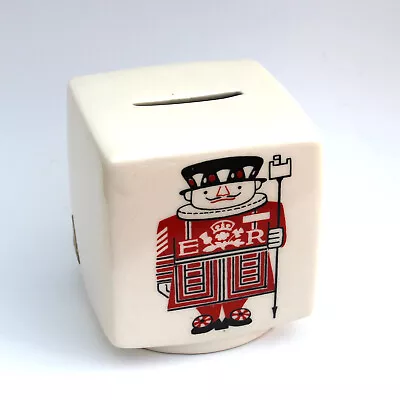 Buy Vintage 1960-70s Broadstairs Pottery 'Beefeater-Tower Of London' Cube Money Box • 18£