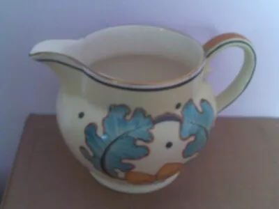 Buy A.E.Gray & Co Early Gray's Pottery Jug 5 Inches Leaf Acorn Pattern Hand Painted • 12.50£