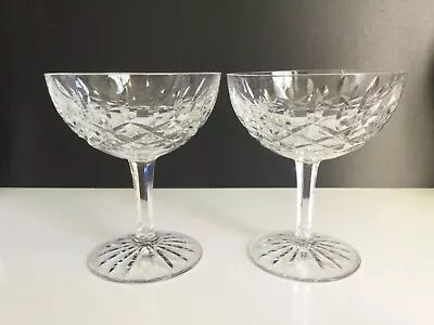 Buy 2 X Crystal Champagne SAUCER / COUPE  GLASSES - Similar To LISMORE By WATERFORD • 40£