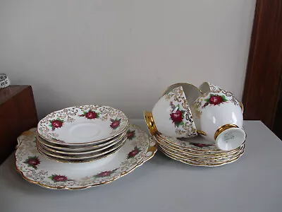 Buy Roslyn Fine Bone China Tea Set Of 4 Cups 6 Saucers 6 Side Plates 1 Cake Plate • 11.95£