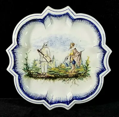 Buy Antique 1866 To 1870s French Dresden Gien Stoneware Pottery Plate Scalloped Edge • 48.02£