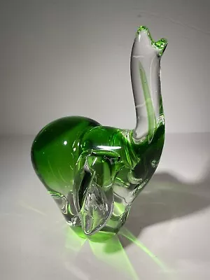 Buy Vtg Murano Style Green/clear Glass Elephant Figurine Paperweight 8.78  • 28.81£