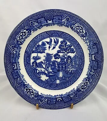 Buy Antique Willow Woods Ware Blue Willow Dinner Plate 7 1/2  Wood & Sons England • 11.38£