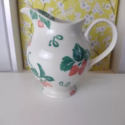 Buy Royal Winton Vintage 90's White Strawberry Print Spongeware Jug Vase Cottagecore • 14.99£