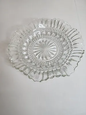 Buy Vintage Scalloped Wavy Edge Round Glass Sweet / Fruit Bowl Lovely Condition  • 5.45£