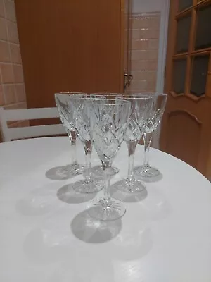 Buy Set Of 6 Beautiful Royal Doulton Canterbury Crystal Wine Glasses 7.5  Unused • 60£