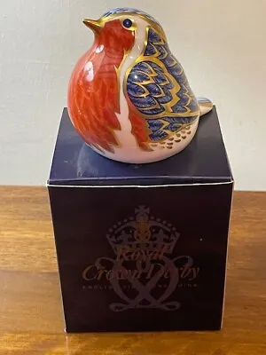 Buy Royal Crown Derby 'Robin' 1st Quality Paperweight Gold Stopper - Original Box • 27£