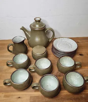 Buy Purbeck Pottery Complete Tea Set Portland Green Stoneware Vintage UK Made • 59.99£