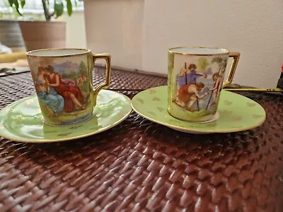 Buy Antique Victoria Cabinet Cups And Saucers Tea Coffee Small X2 • 20£