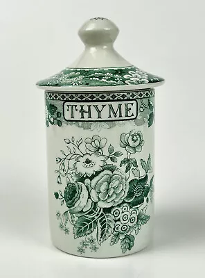 Buy THYME- Spode Archive Collection Green Herb Storage Jar- Blue Rose 1826 Porcelain • 14.95£