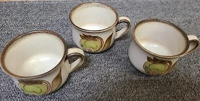 Buy 3 Vintage Denby Langley Troubadour CUP Green Floral England Coffee Tea RETIRED • 23.67£