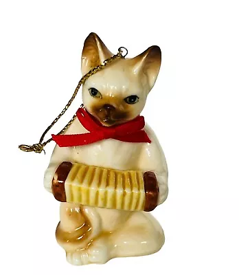 Buy Christmas Ornament Kitty Cat Kitten Vtg Accordion Anthropomorphic Bone China Mcm • 18.38£