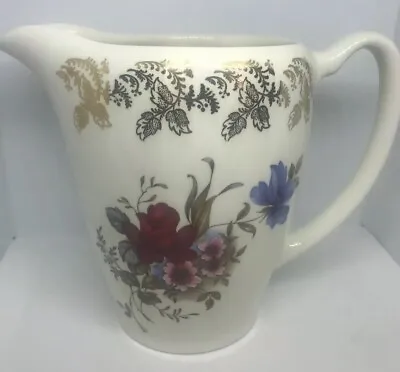 Buy Lord Nelson Pottery England  6” Pitcher Tall Red Rose Gold Accents 8-74 • 18.01£