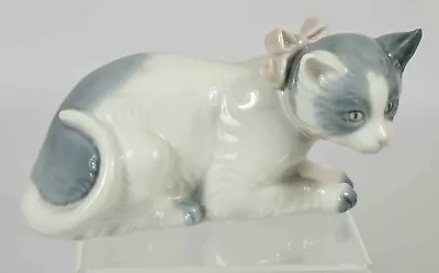Buy Lovely Lladro Nao Figure ~ Collared ~ 0491 ~ Cat In Pink Bow • 38.99£