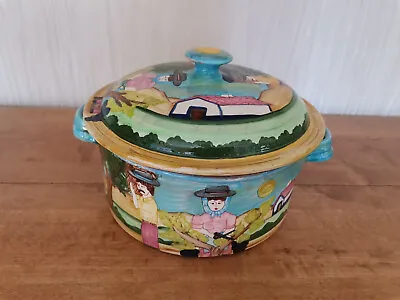 Buy Vintage Portuguese Sao Pedro Do Corval 24cm Dish W/ Lid & Handles.  Hand Painted • 40£