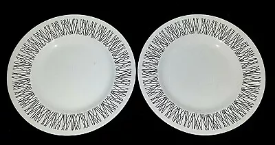 Buy  Midwinter Graphic White + Black Lines 7 Inch Side Plates X2 C1960+ • 10.99£