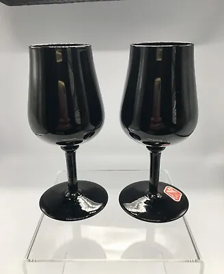 Buy RARE VTG Bryce Brothers (Pre-Lenox) Black Amethyst Wine Cordial Glasses 5.5” • 39.90£