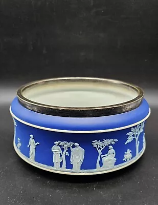 Buy Antique Vintage Wedgwood Adams Blue Cobalt Jasperware Neoclassical Pitcher Bowl • 45£