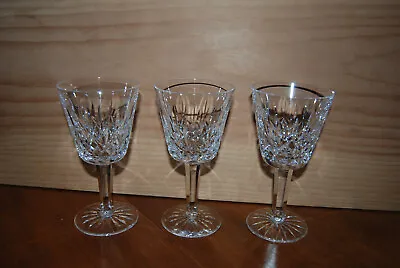Buy 3 Waterford Irish Crystal LISMORE 5 7/8” Claret Wine Glasses • 42.68£