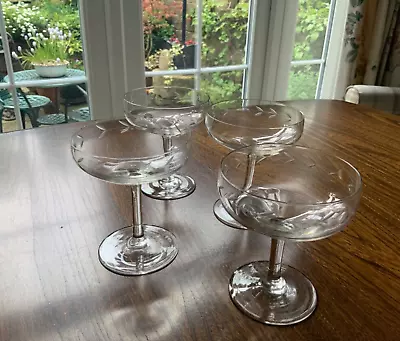Buy 4 X VINTAGE CHAMPAGNE SAUCERS/COUPES • 15£