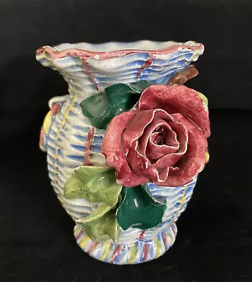 Buy Capodimonte Vase Flowers Basket Weave Made In Italy • 19.20£