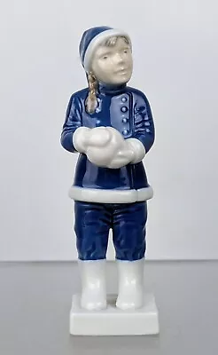 Buy Royal Copenhagen Vintage Porcelain China Figurine 5656 Girl With Snowball Danish • 79.95£
