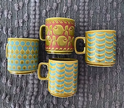 Buy FOUR Hornsea Pottery Heirloom Green Coffee Cups John Clappison Vintage • 43.40£