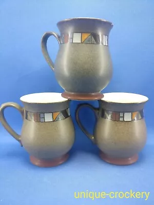 Buy Vintage Denby Marrakesh Brown Mosaic 3 X Craftsman Mugs Cups • 45£