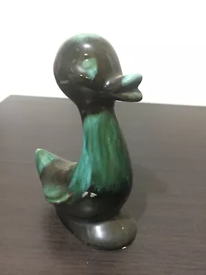 Buy Duck The Blue Mountain Collection Canadian Pottery  Green Black Drip Glaze Farm • 49.31£