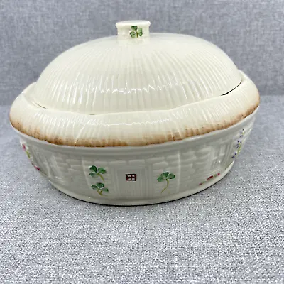 Buy Beleek Irish Pottery Country Cottage Covered Casserole Vegetable Bowl Hand Paint • 46.36£