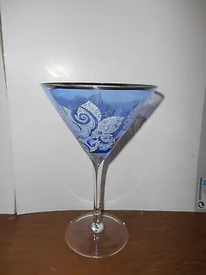 Buy Dartington Laurence Llewelyn-Bowen Martini Cocktail Chic Ormolu Blue Glass • 14.99£