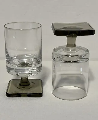 Buy 2 Vtg Rosenthal Linear Smoke Blown Crystal Shot Glasses Georg Jensen • 16.38£