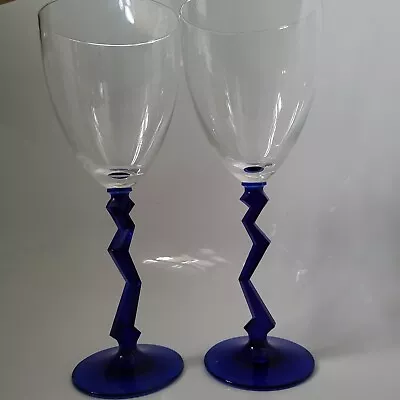 Buy A Pair Of Zig Zag Eclair Cobalt Crystal Wine Glasses By Schott Zwiesel  • 16£