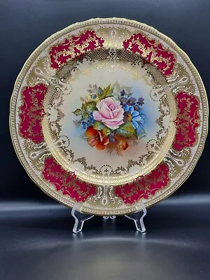 Buy Aynsley Cabbage Rose Plate Signed J.A.Bailey 27cm (10.5inc)Brilliant Condition.  • 390£