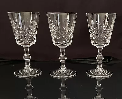 Buy Edinburgh Crystal “Lomond” Cut Wine Glasses X 3 • 15£