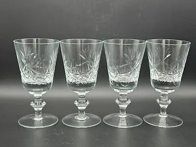 Buy Set Of 4 X Cut Glass Sherry/Port Glasses - Excellent • 9.99£