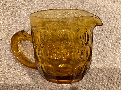 Buy Vintage / Retro / 1960s / 70s Amber Glass Dimpled Half Pint Jug / Pourer • 2.75£