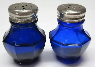 Buy Vintage Cobalt Blue Glass Small Salt & Pepper Shakers JAPAN • 16.98£