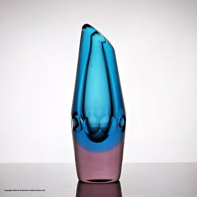 Buy Murano Blue And Amethyst Cut-glass Sommerso Vase • 75£