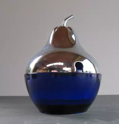 Buy Pear Shaped Preserve Pot - Cobalt Blue Glass • 10£
