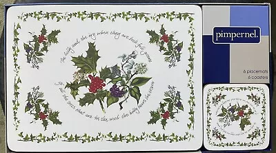 Buy Portmeirion Pimpernel The Holly & The Ivy 6 Placemats & 6 Coasters • 15£