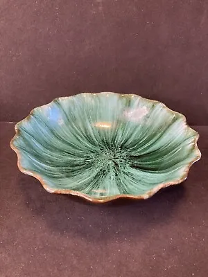 Buy Blue Mountain Pottery Canada 7  Blue - Green Vintage Red Ware Dish Bowl Ruffled • 12.47£