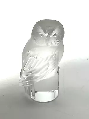 Buy French Lalique Fine Crystal Frosted Owl Figurine 3.5  Tall Signed • 52.18£