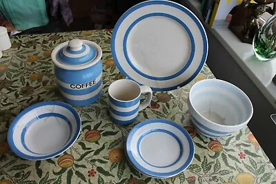 Buy Antique Collection Various T.G. Green Blue + White Stripe Pottery/Cornishware • 59.99£