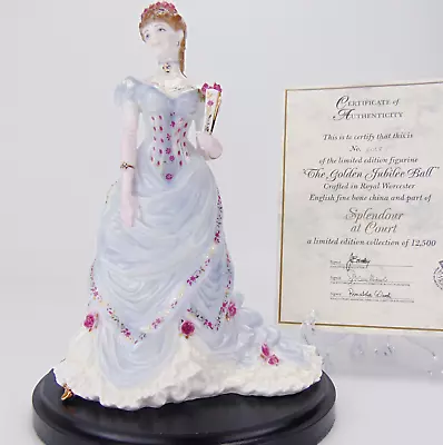 Buy Royal Worcester Figurine Golden Jubilee Ball Limited Edition Base + Certificate • 119.99£