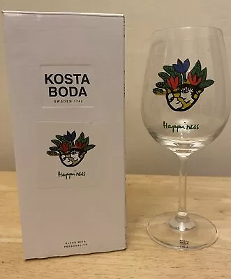 Buy Kosta Boda Crystal Wine Glass, Boxed Designer Ulrika Hydman-Vallien Friendship • 20£