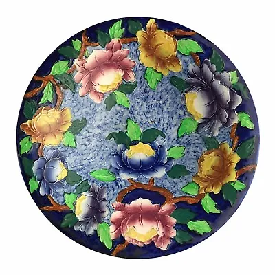Buy Vintage Art Deco Maling Ware Pottery England Cobalt Peonies Bowl Floral 10  • 80.32£