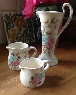 Buy Purbeck Pottery Pitcher-Style Vase, Milk & Cream Jugs Ivory With Floral Design • 12£